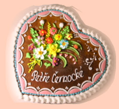 Decorated with sugar icing and marzipan